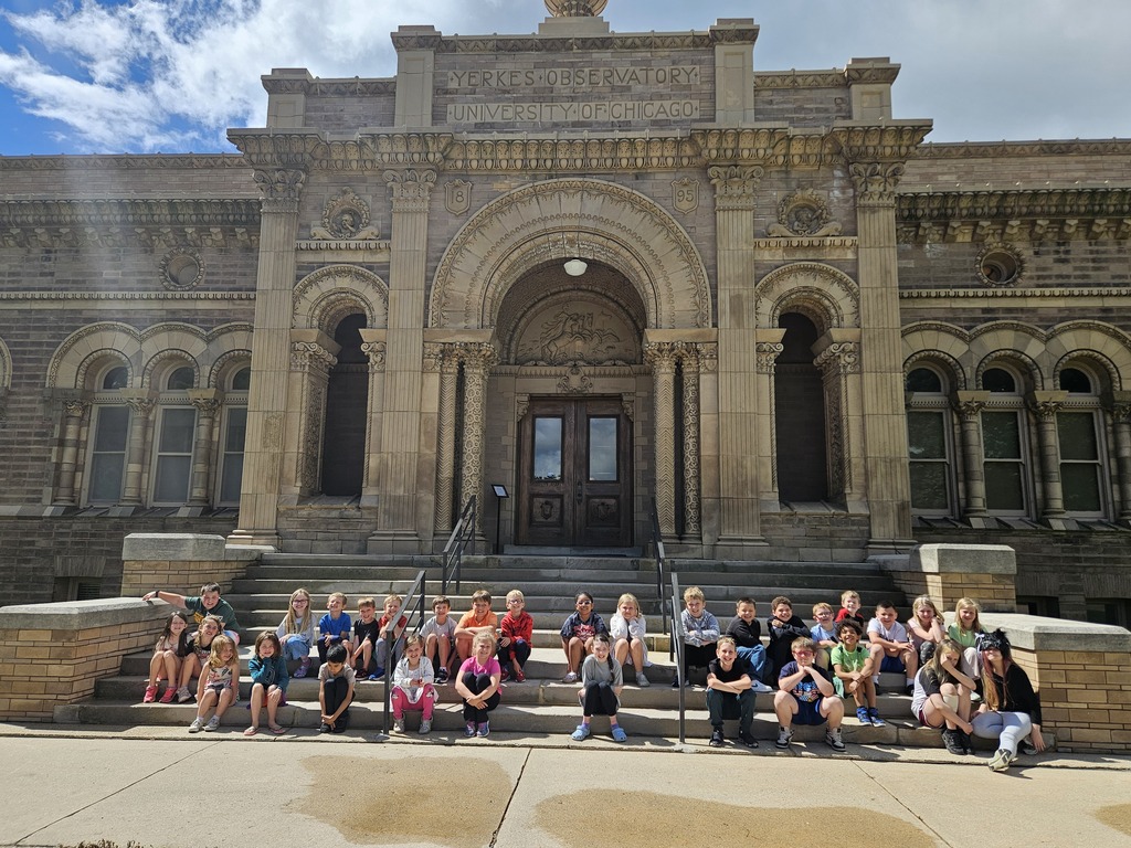 Camp Walworth student in front of Yerkes Observatory.