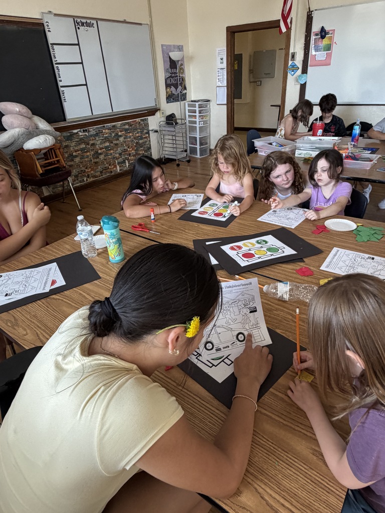Student learning safety rules at Safety Town