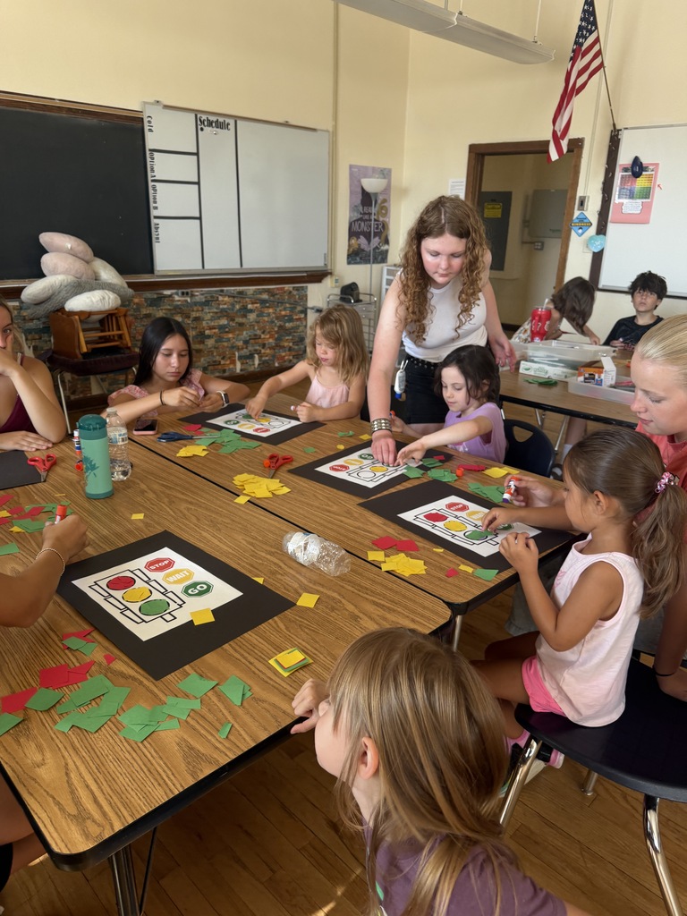 Students learning safety rules at Safety Town