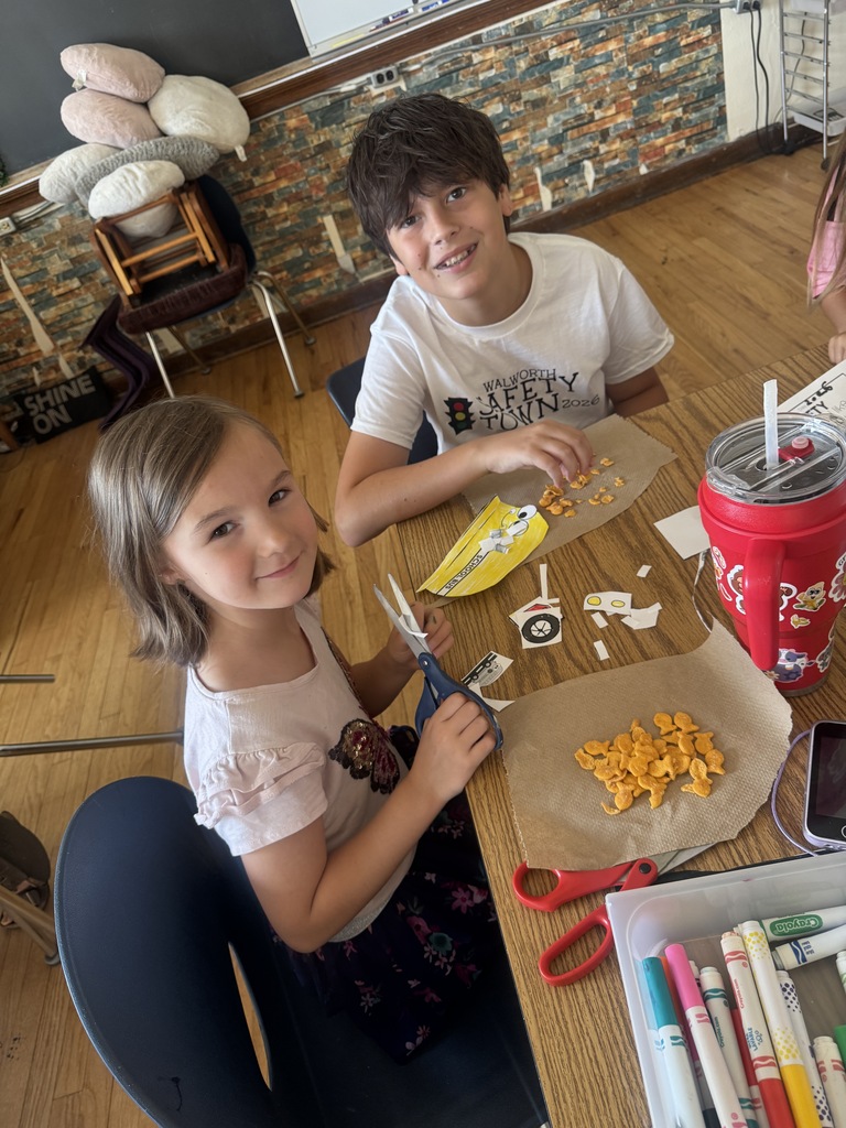 Students working on safety activities at Safety Town. 