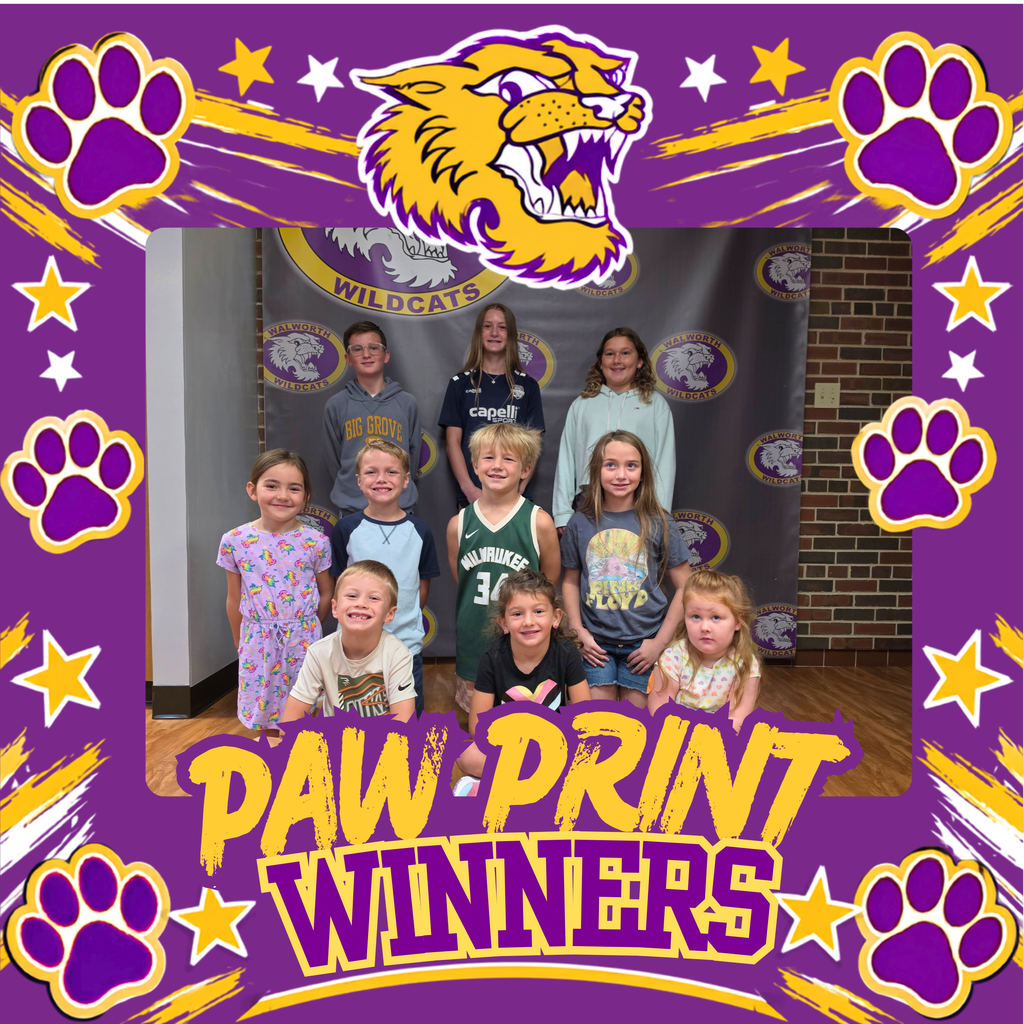 Paw Pring Winners Frame with 10 students in 3 rows