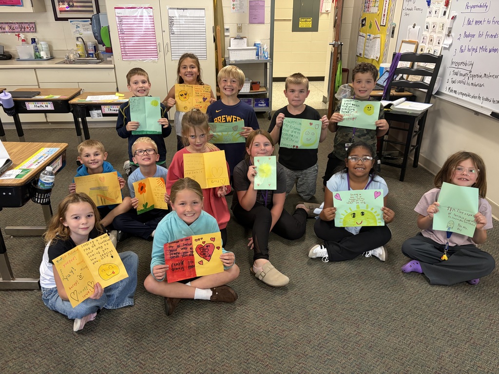 Students with cards for Golden Years