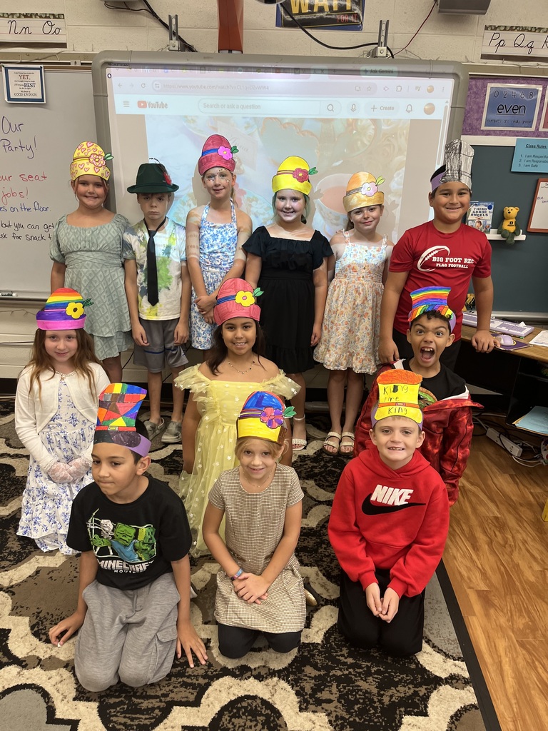 Students in tea party hats