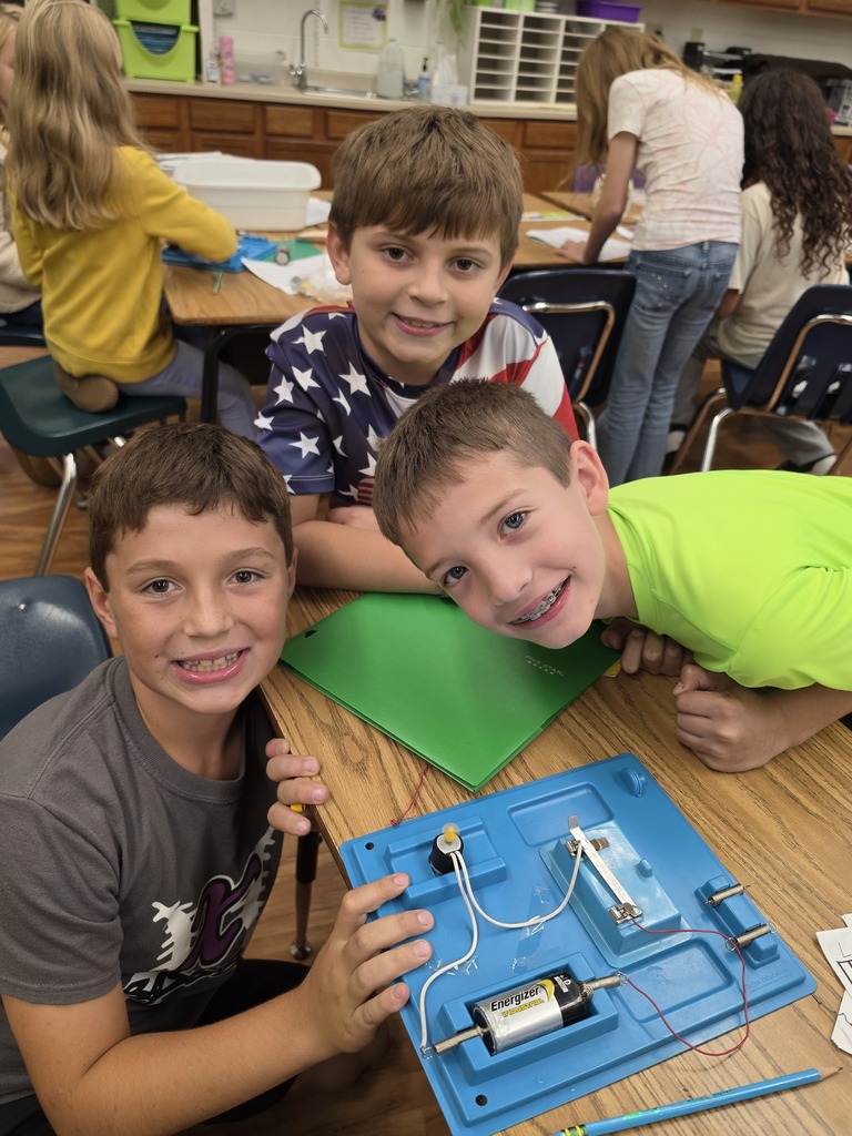Students testing insulators/conductors. 