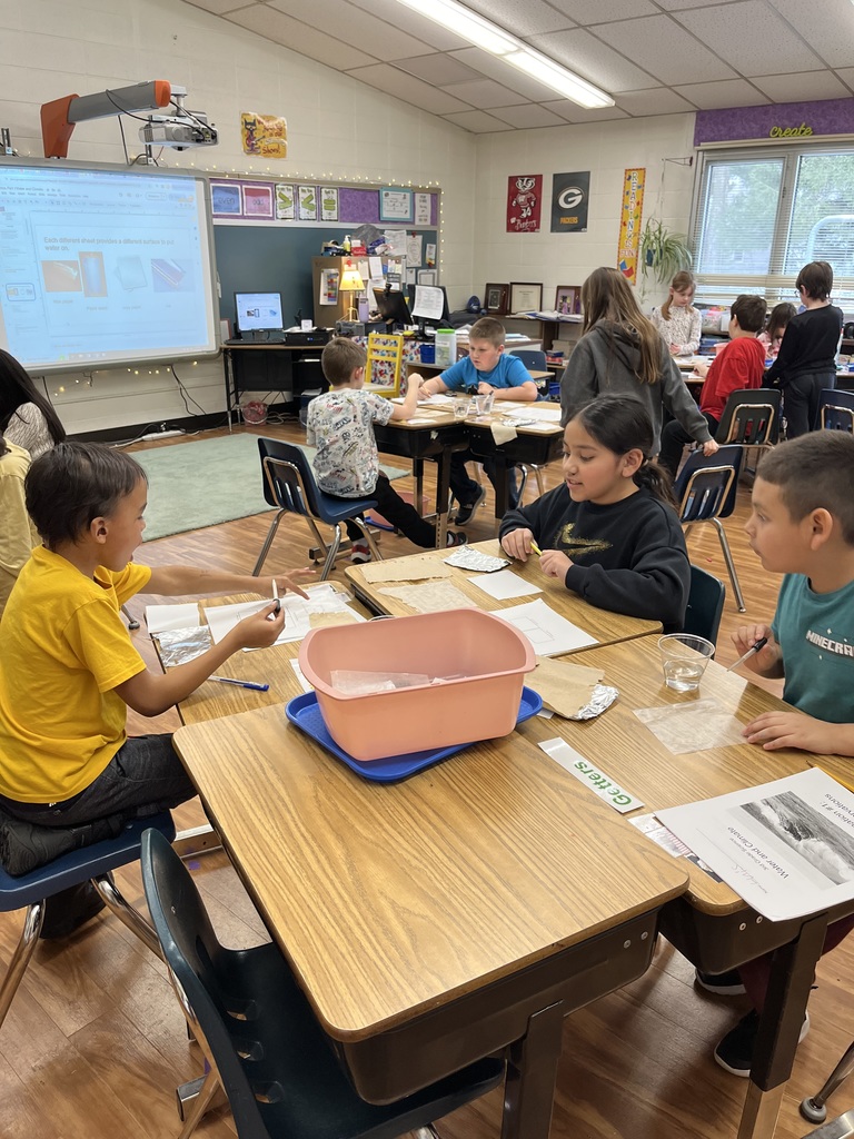 Third graders were excited to begin their first investigation in science this semester! They are learning about a valuable earth material and resource…water!