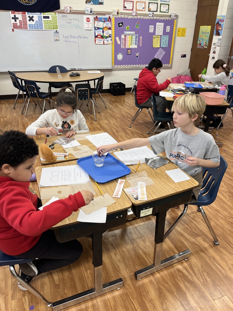 Third graders were excited to begin their first investigation in science this semester! They are learning about a valuable earth material and resource…water!