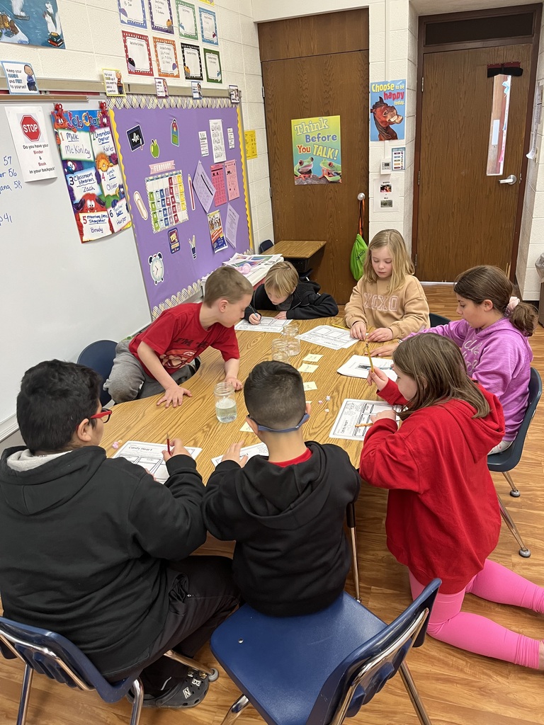 The third graders had fun predicting and experimenting with liquids and candy hearts on Valentine’s Day! 💜 #WalworthJ1