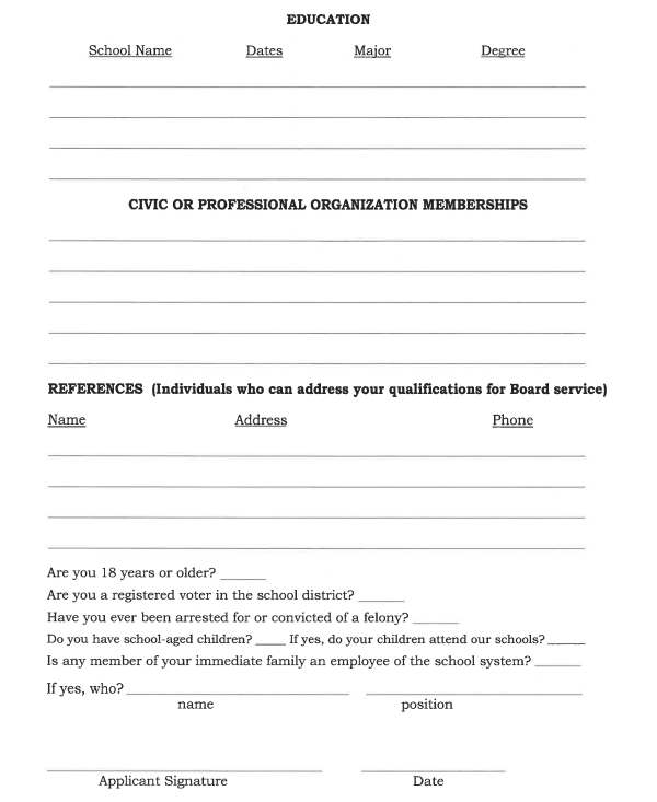 Board application page 2