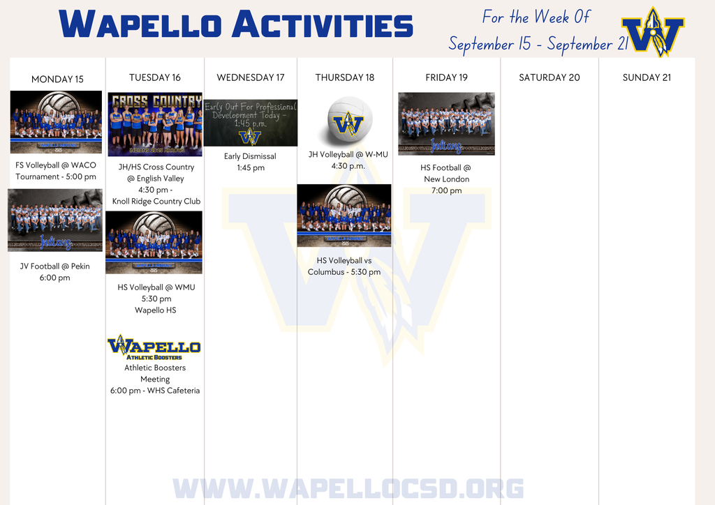 Weekly Events 9-15 - 9-22