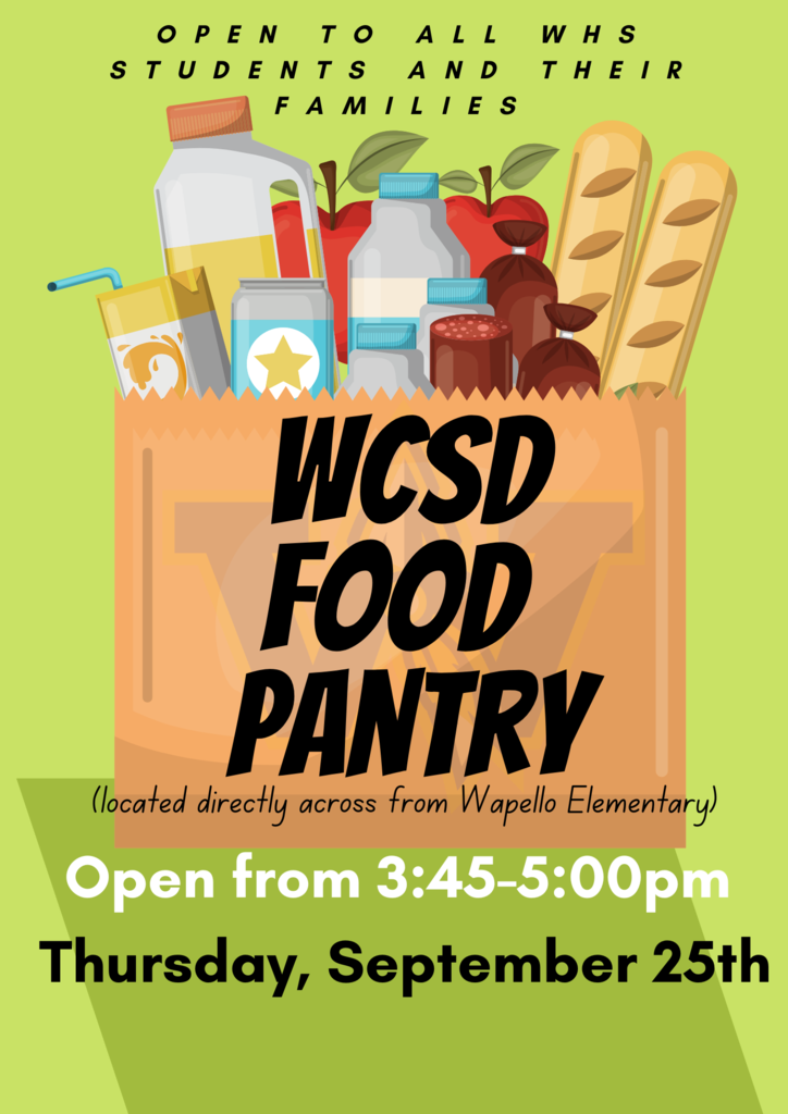food pantry open on Thursday, 9/25 from 3:45-5pm