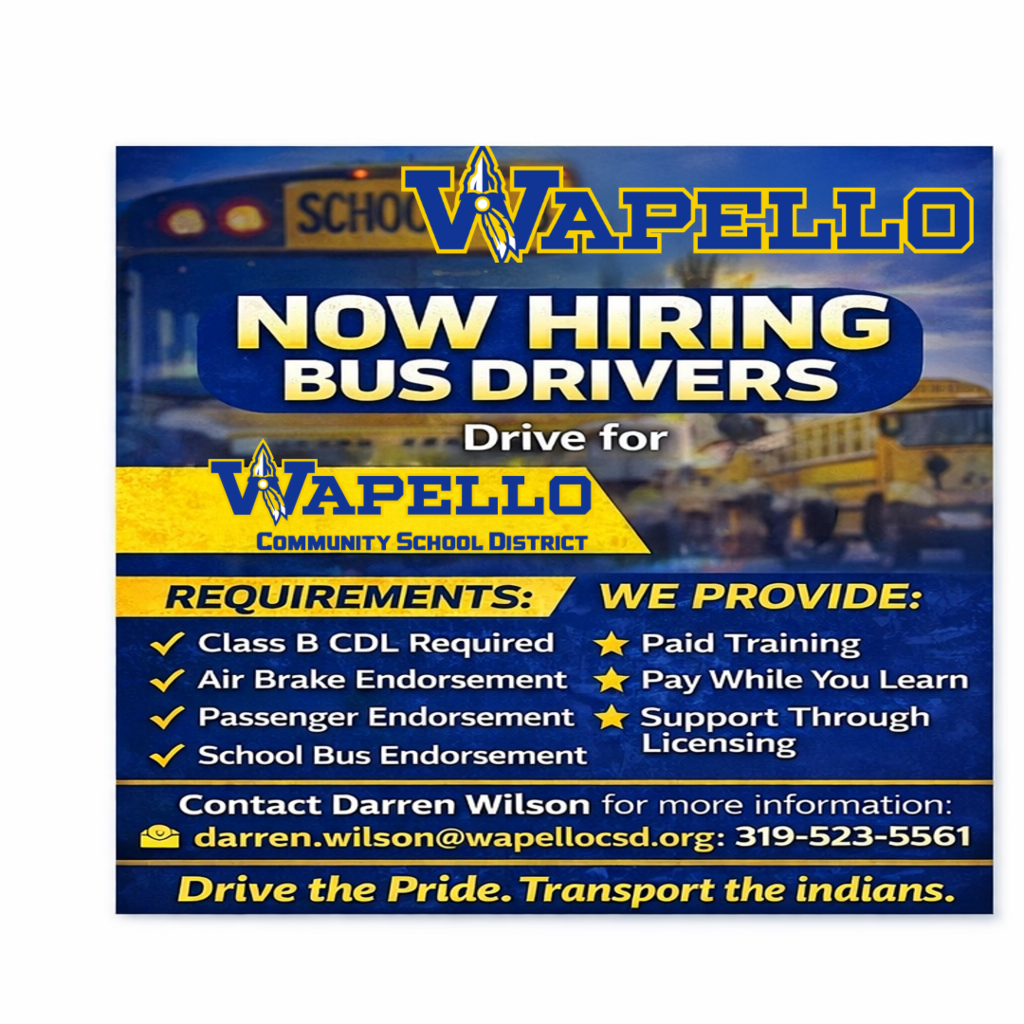 Bus Drivers Needed - Wapello CSD