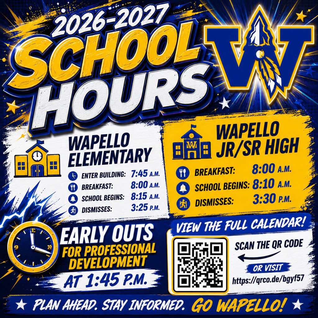 26-27 School Hours for Wapello Community Schools
