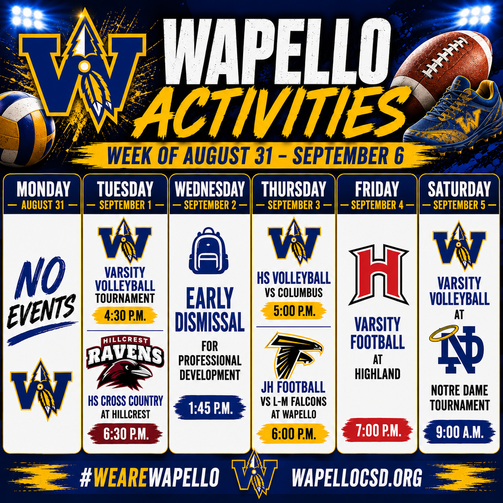 Weekly Activities August 31-Sept 6