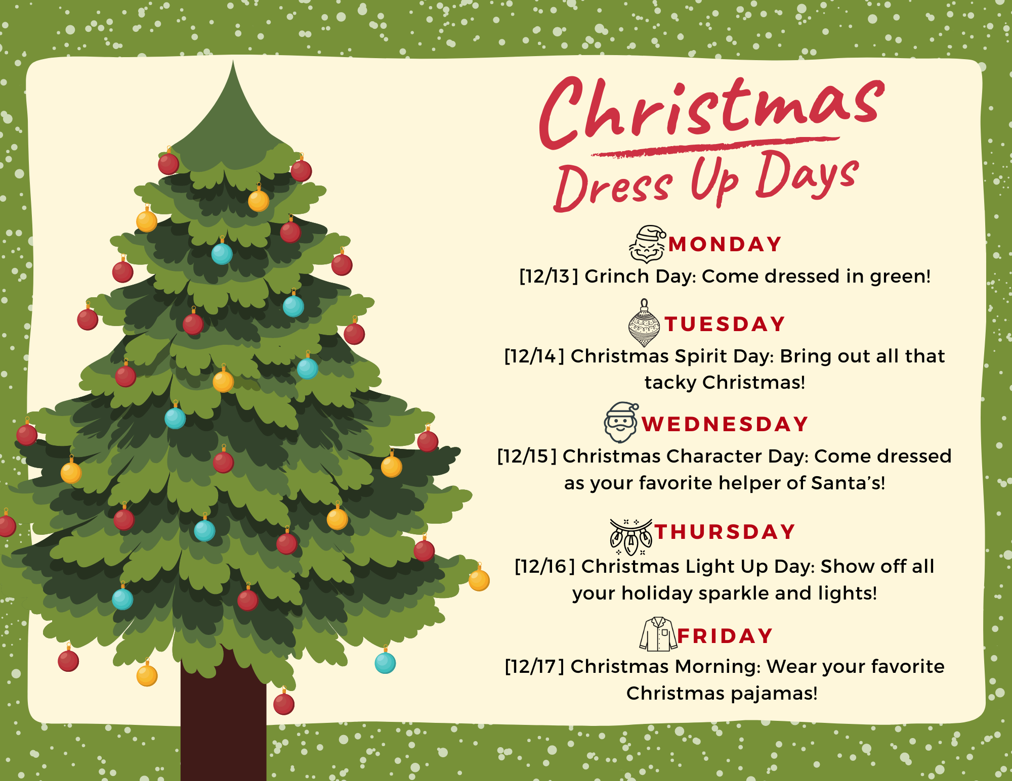 Christmas Dress Up Days | Memorial Drive Elementary