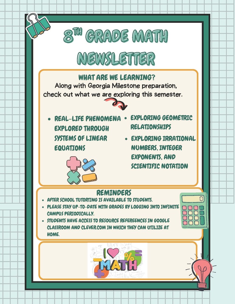 8th Grade Newsletter