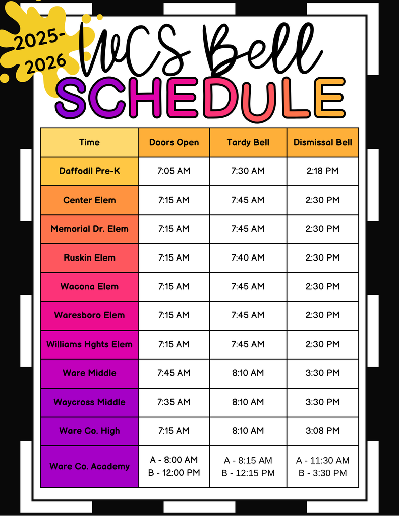 25-26 Bell Schedule