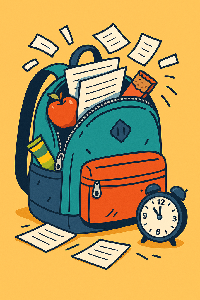 overflowing backpack