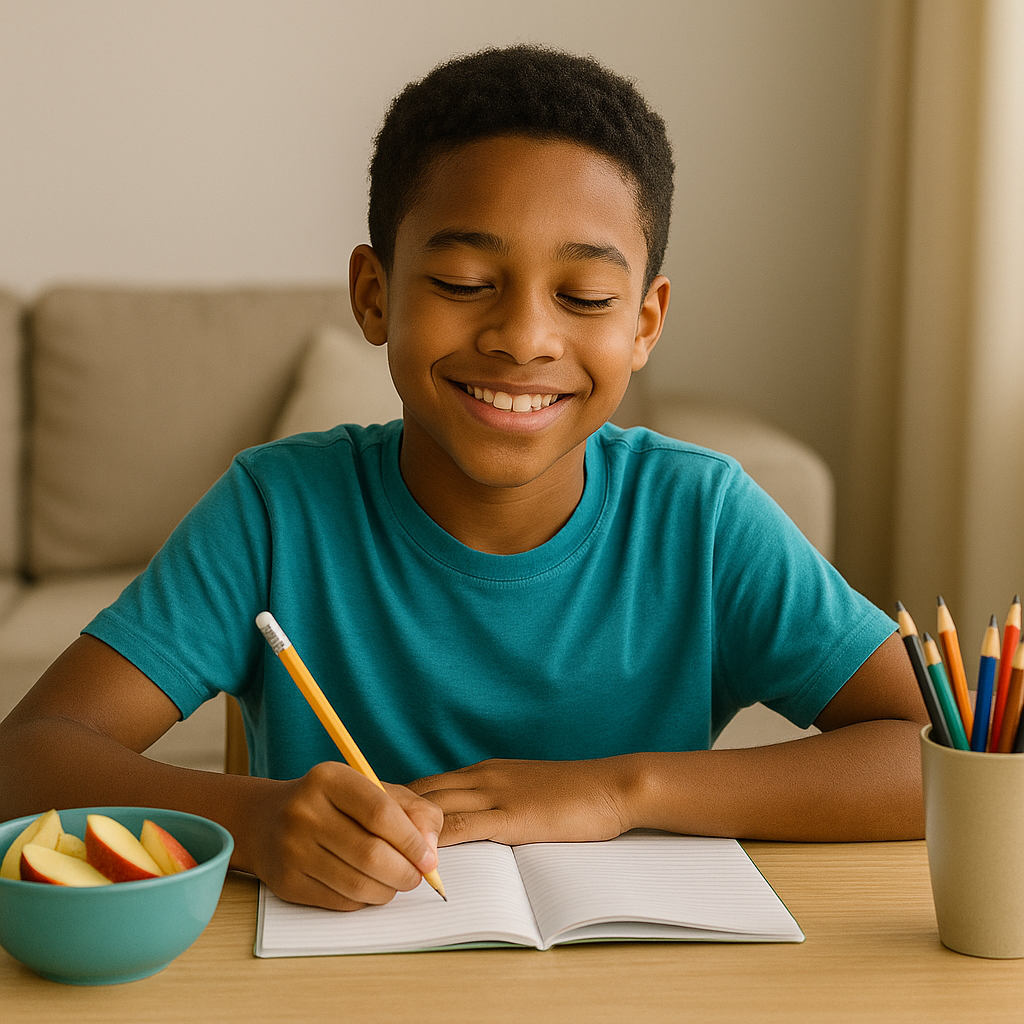 Student working on homework