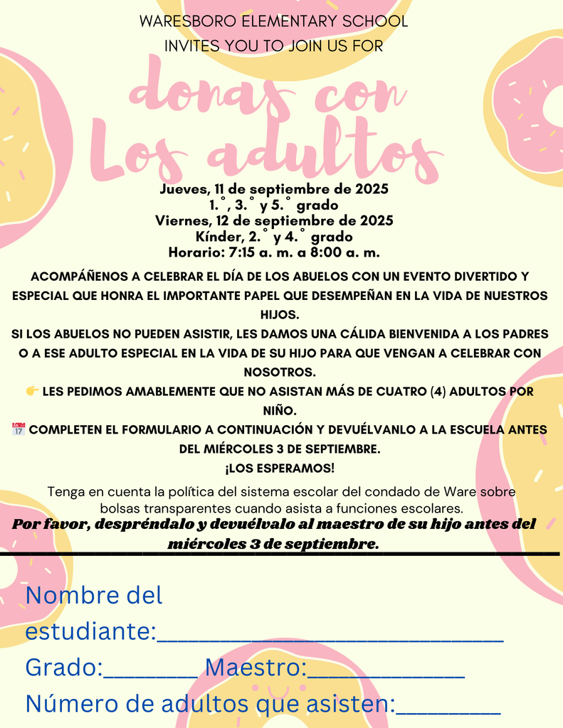 Spanish Flyer for Donuts with Grownups