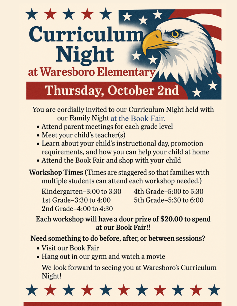 Curriculum Night Flyer English
