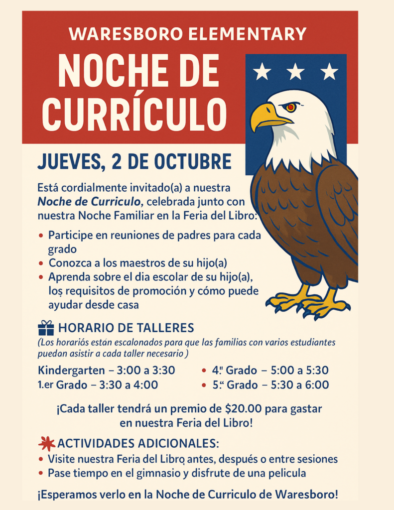 Curriculum Night Flyer Spanish
