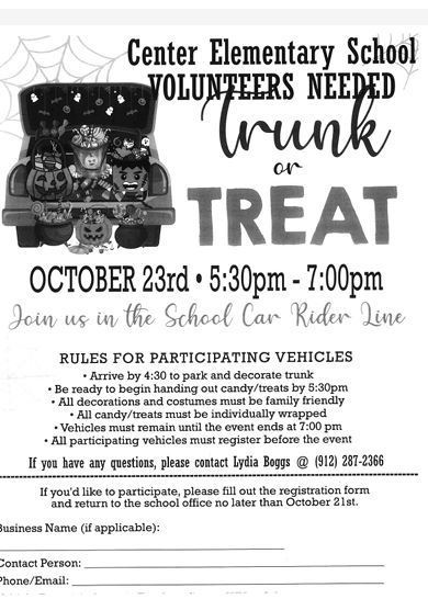 🎃 Center Elementary’s Trunk-or-Treat! 🍬