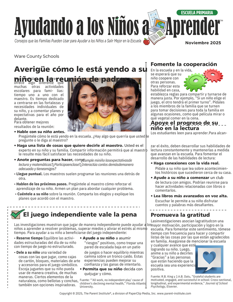 November Helping children Learn Spanish