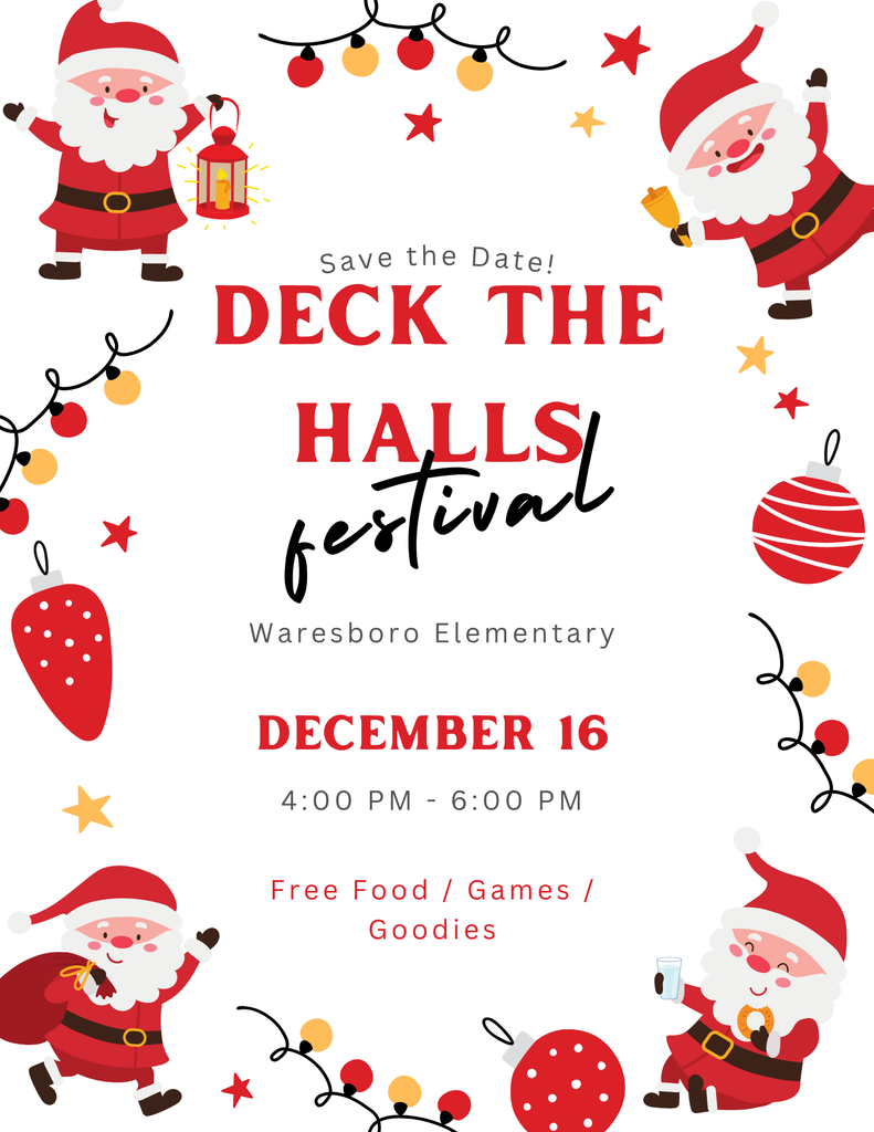 Deck the Halls Save the Date Flyer English