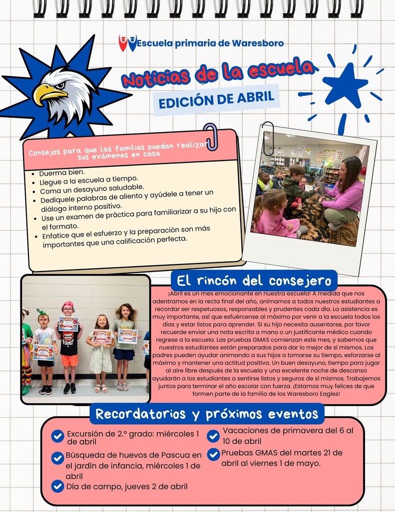 April School Newsletter Spanish