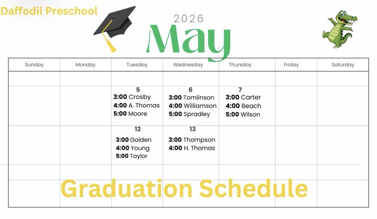 grad schedule 
