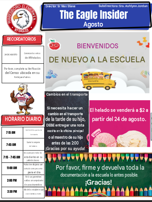 August Newsletter Spanish
