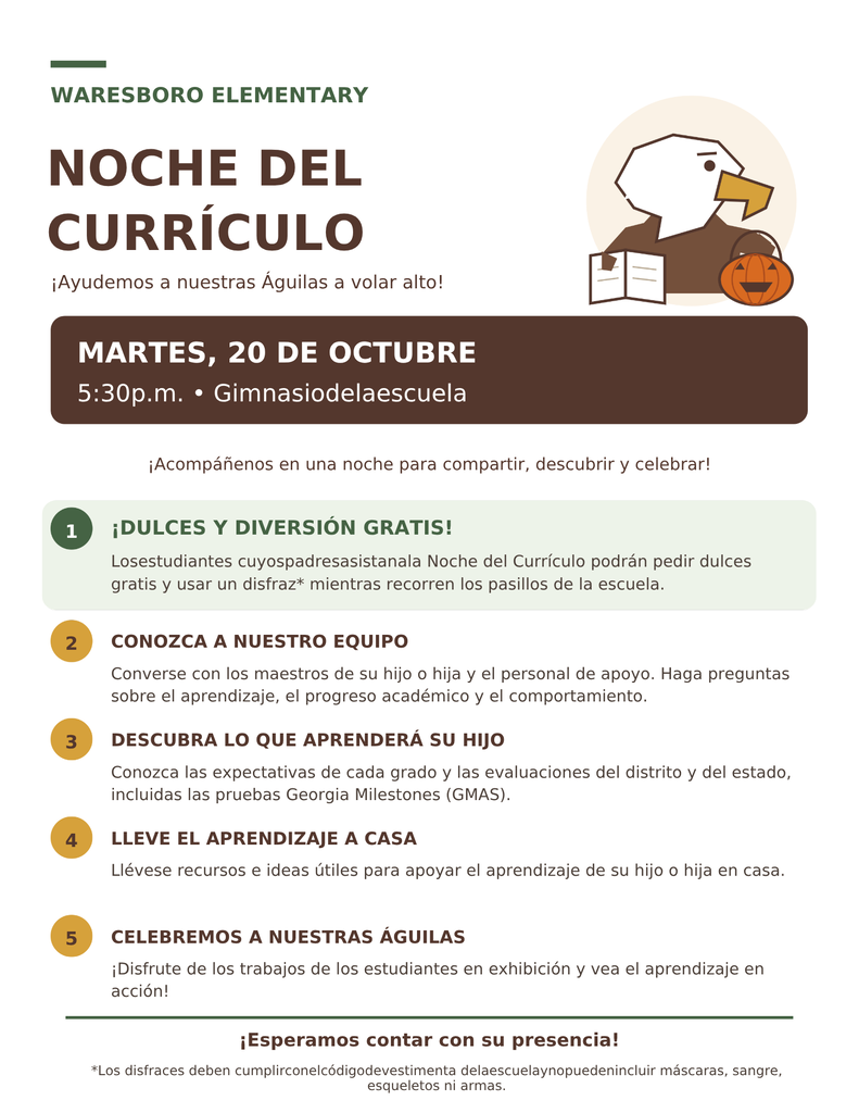 Spanish Curriculum Night Flyer