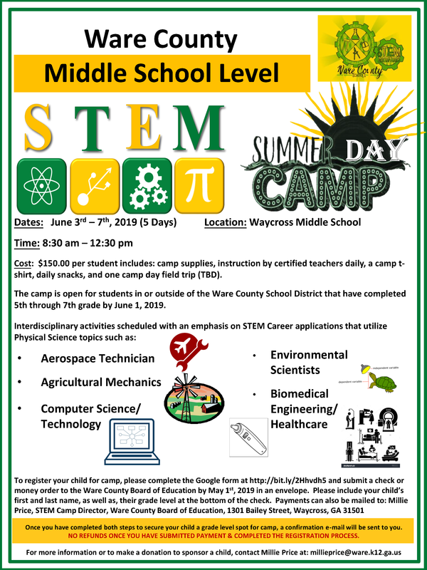 STEM Camp Middle School Flyer