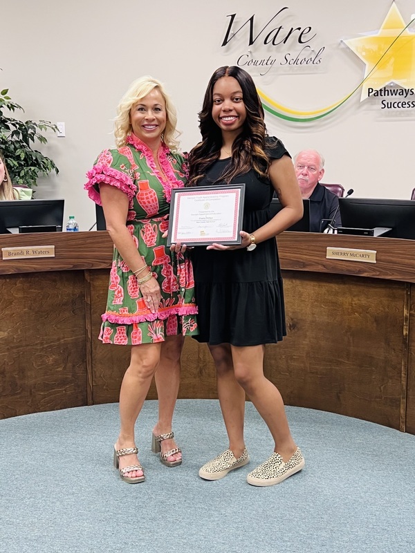 Zharia Phillips with Mrs. Callahan