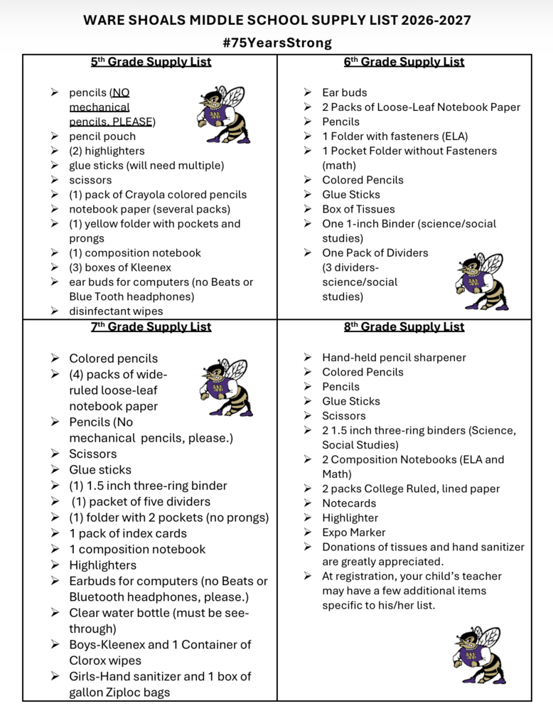 Supply Lists