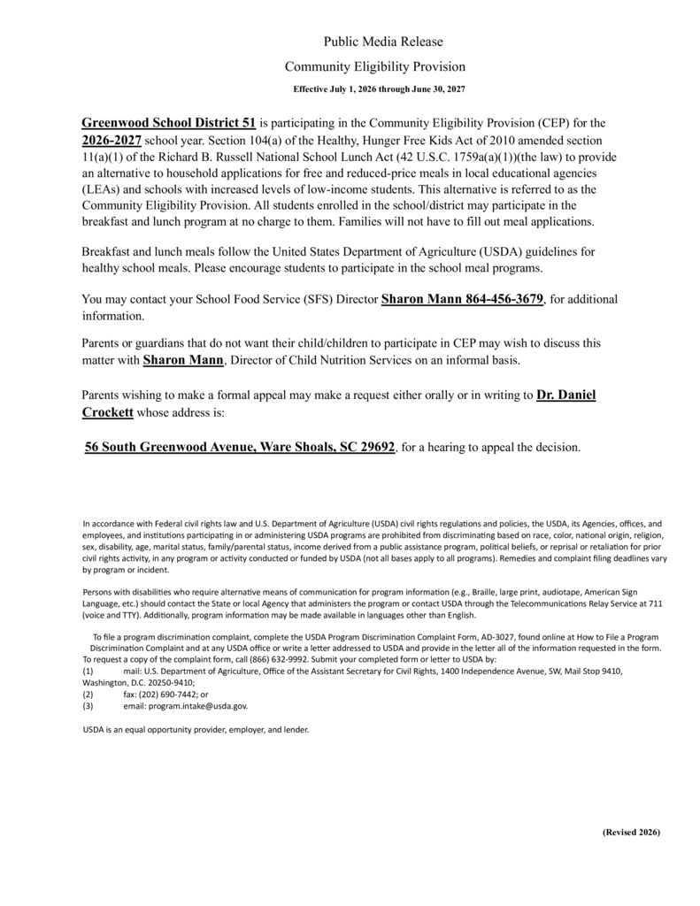 CEP Media Release SY 26-27