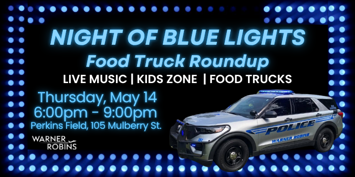 May Food Truck Roundup: WRPD Strong – Night of Blue Lights on Thursday, May 14, 2026, from 6:00 PM to 9:00 PM at Perkins Field. 