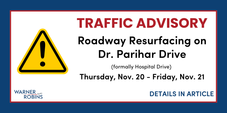 Roadway Resurfacing Scheduled for Dr. Parihar Drive (Hospital Drive)