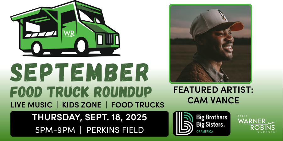 City of Warner Robins Announces September Food Truck Roundup “Go Green” Night in Partnership with Big Brothers Big Sisters