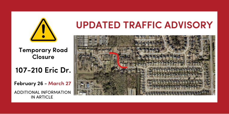 Temporary Road Closure Scheduled on Eric Drive for Sewer Line Replacement until March 27