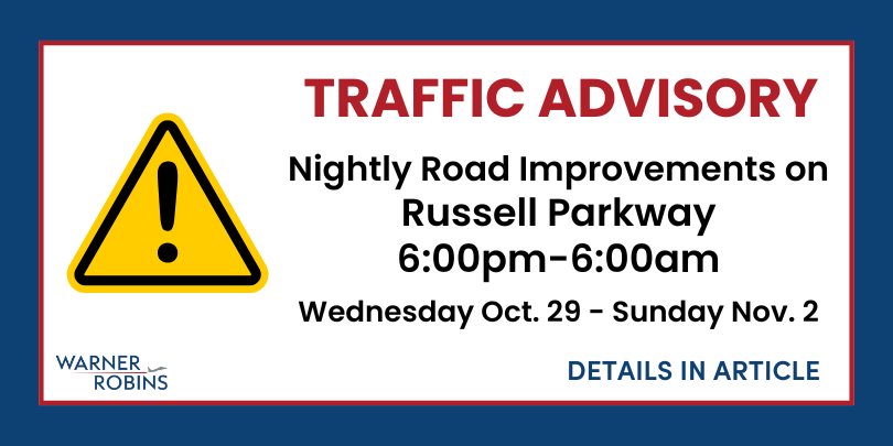 Overnight Road Work on Russell Parkway Scheduled October 29 to November 2