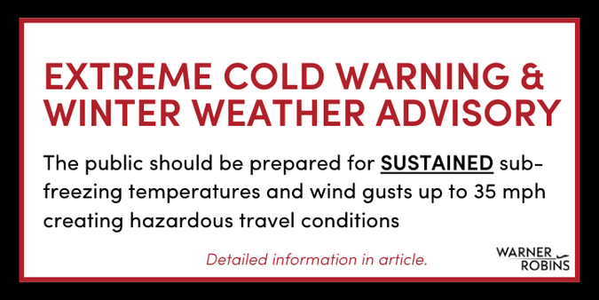 The public should be prepared for SUSTAINED sub-freezing temperatures and wind gusts up to 35 mph creating hazardous travel conditions