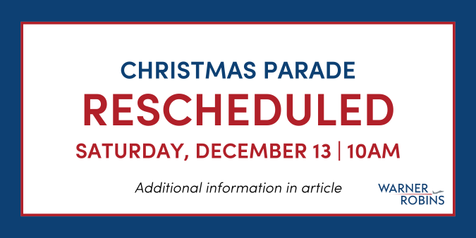 The parade will start at 10:00 AM on Saturday, December 13, 2025, traveling from Davis Drive at Watson Boulevard to Houston Road, maintaining the same path previously announced.