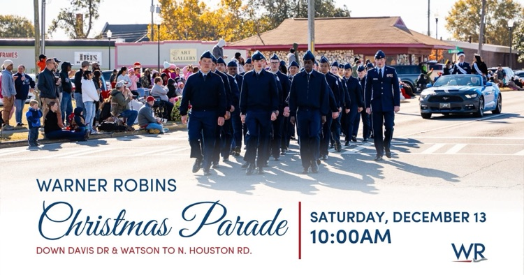 Warner Robins Christmas parade Saturday, December 13 at 10 AM. 