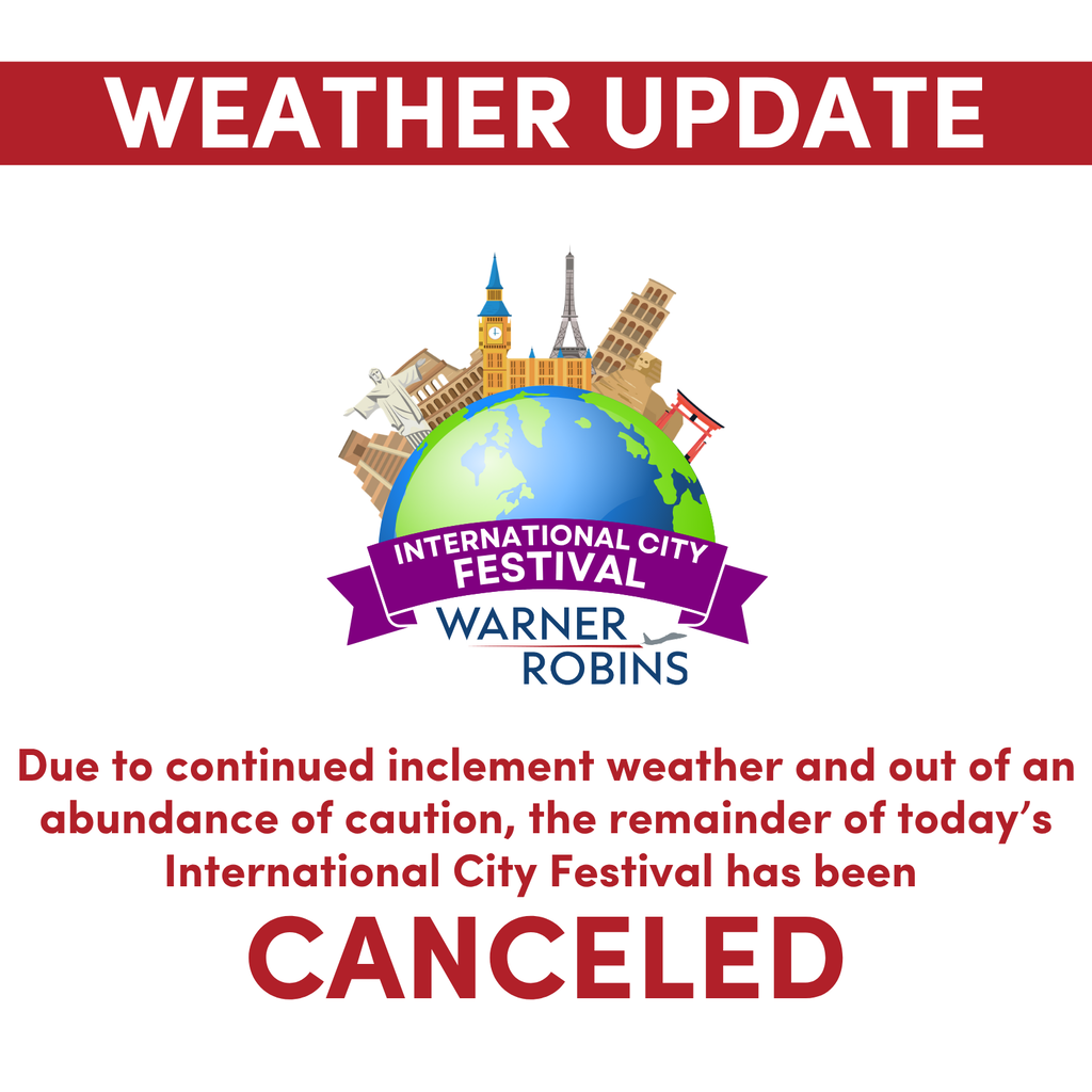 ⚠️ WEATHER UPDATE: INTERNATIONAL CITY FESTIVAL CANCELLED Due to continued inclement weather and out of an abundance of caution for our attendees, vendors, performers, and staff, the remainder of today’s International City Festival has been cancelled. Thank you to everyone who joined us today and to all of our vendors, performers, partners, and staff who helped make the festival possible. Please travel safely as you leave the event area, and thank you for your understanding.