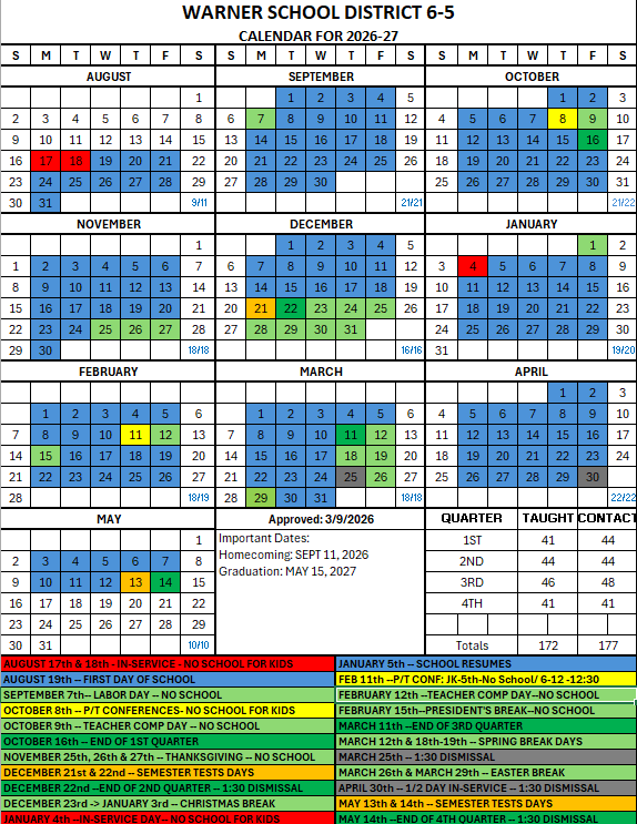 2026-2027 school calendar