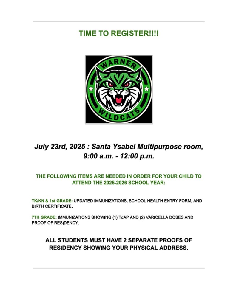 Santa Ysabel Registration Day