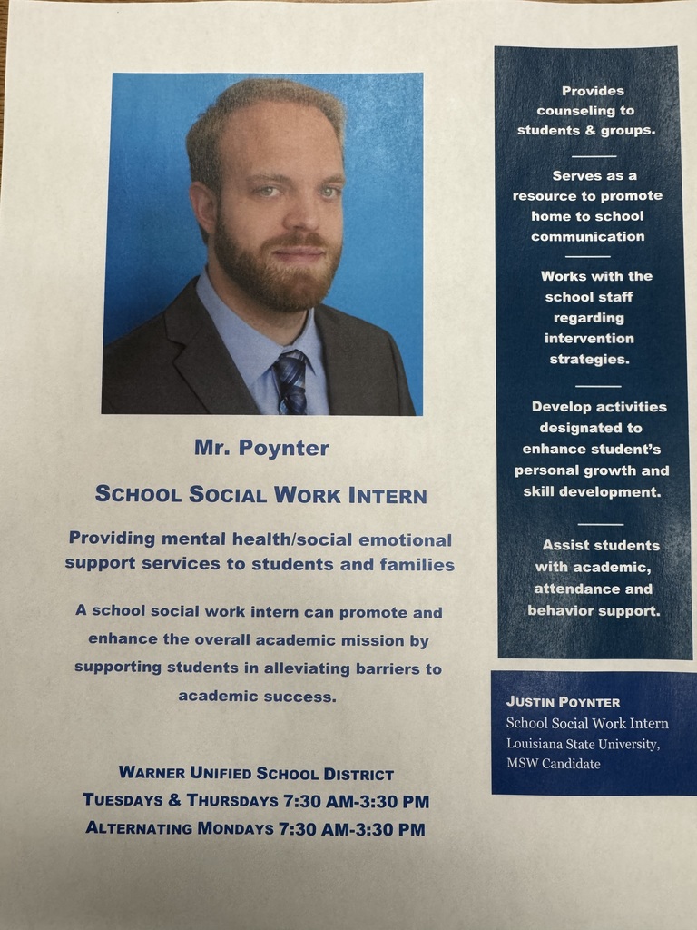 Social Worker Intern Coming to Warner