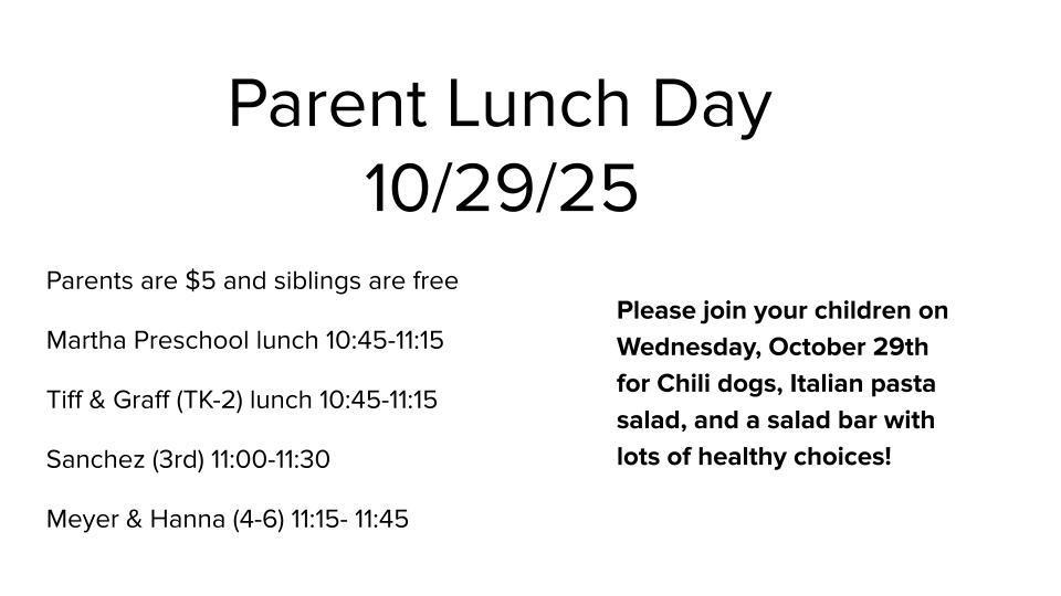Parent Lunch Day