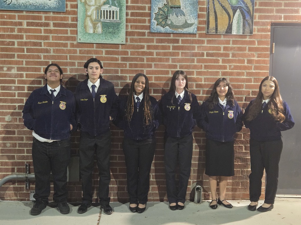 6 Warner Students posing as they make up the Chapter Officer Team for Opening and Closing